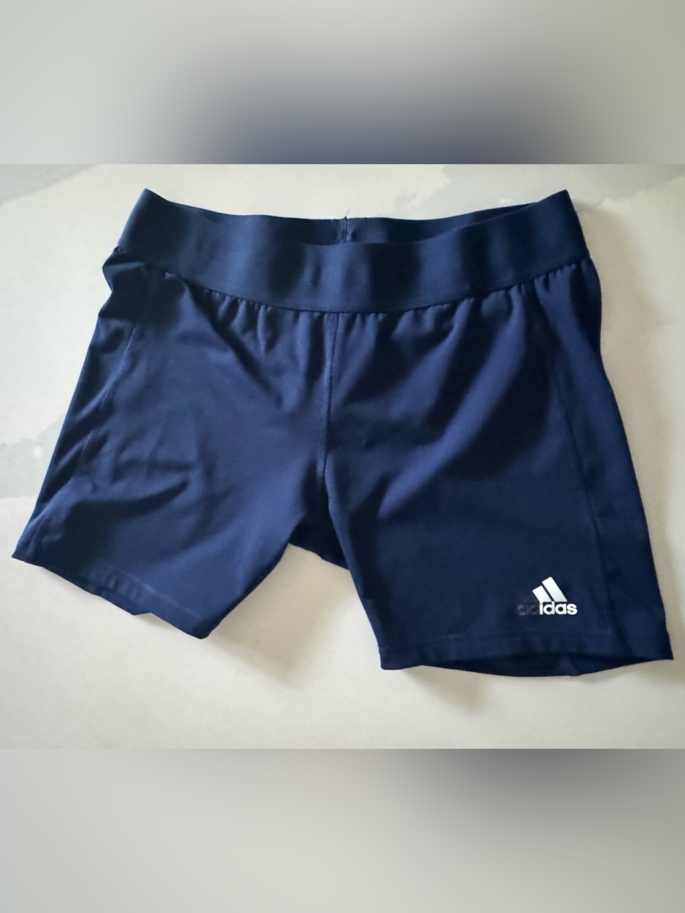 adidas Navy Performance Shorts with White Logo
